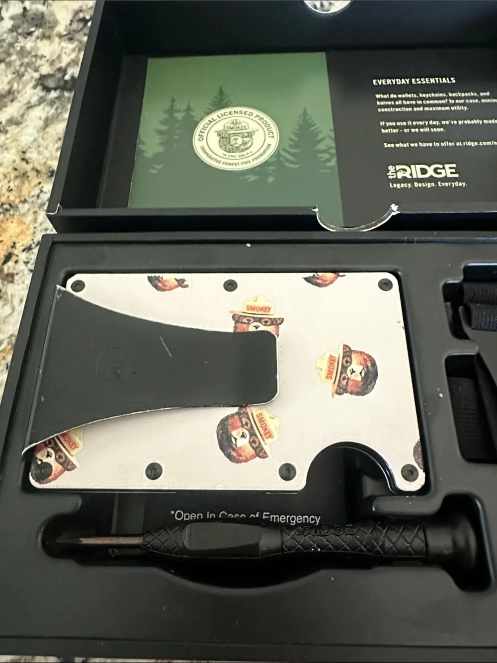 The Ridge Slim Money Clip Wallet - Smokey the Bear Pattern